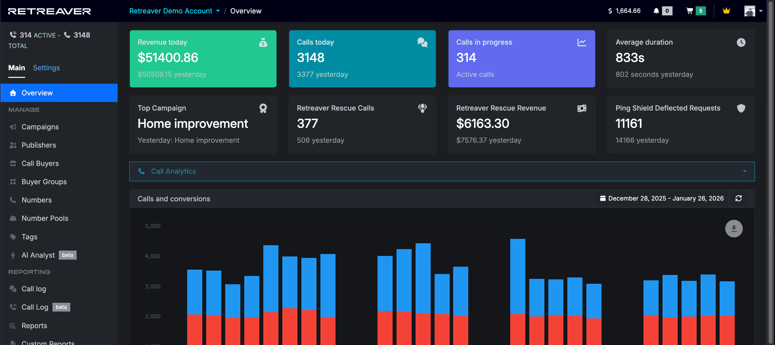 UI Update: New way to change companies and navigate Retreaver