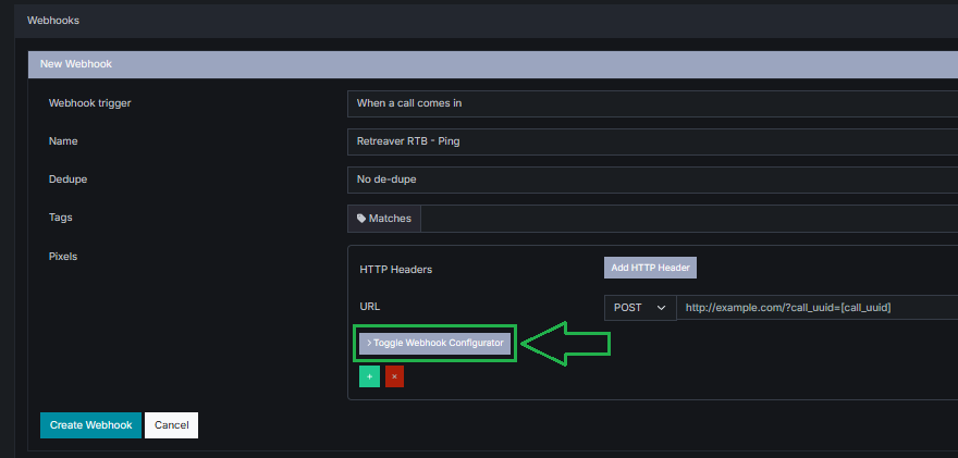Adding webhook template