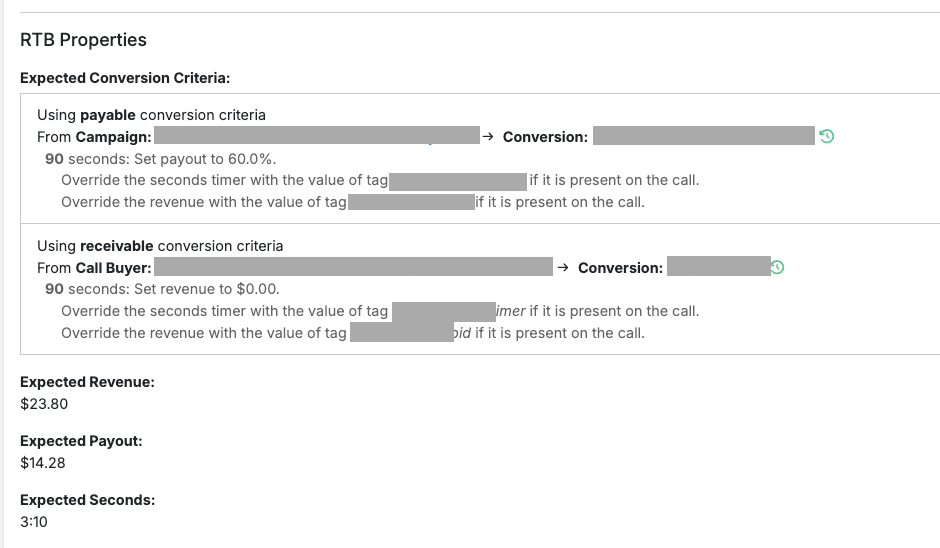 Transparent Expected Conversion Details on RTB Reservations