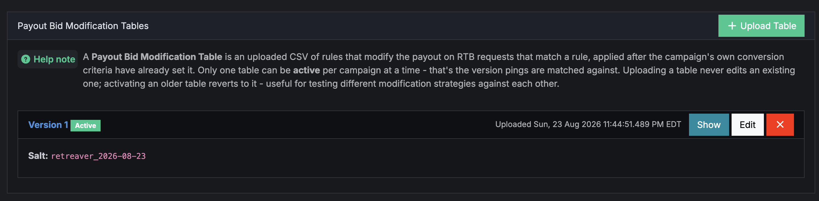 payout bid modification guide
