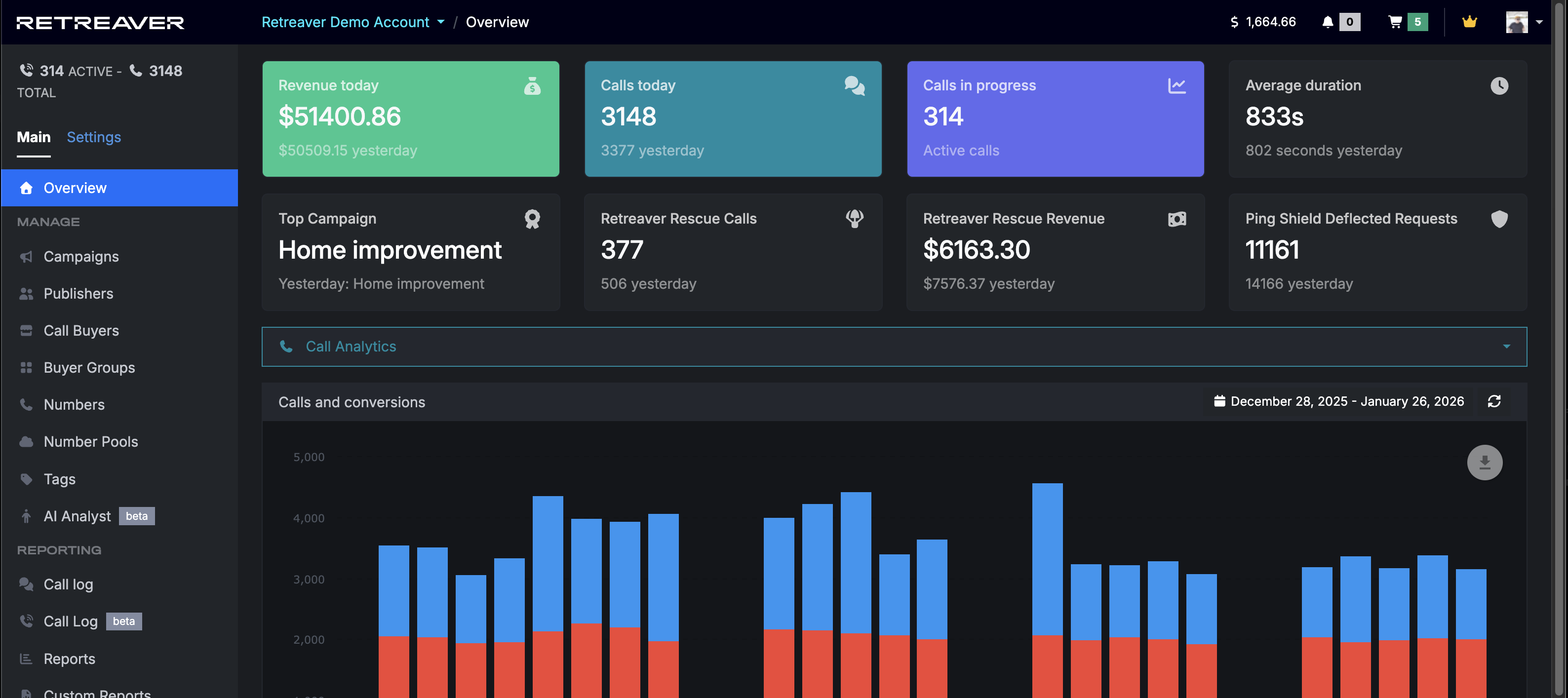 UI Update: New way to change companies and navigate Retreaver