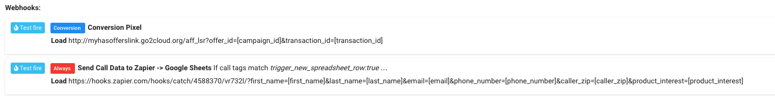 Webhook Examples